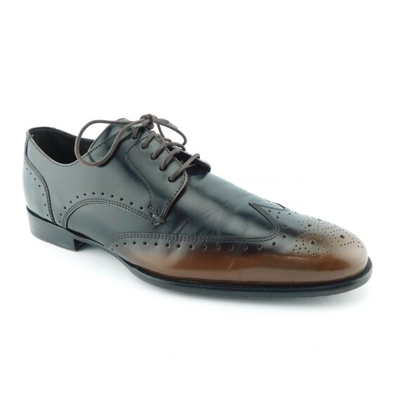 COLE HAAN Nike Air Brown Wingtip Ombre Leather Lace Up Oxfords Shoes 10.5
